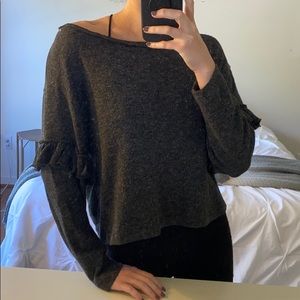 Zara Ruffle Sleeve Sweater
